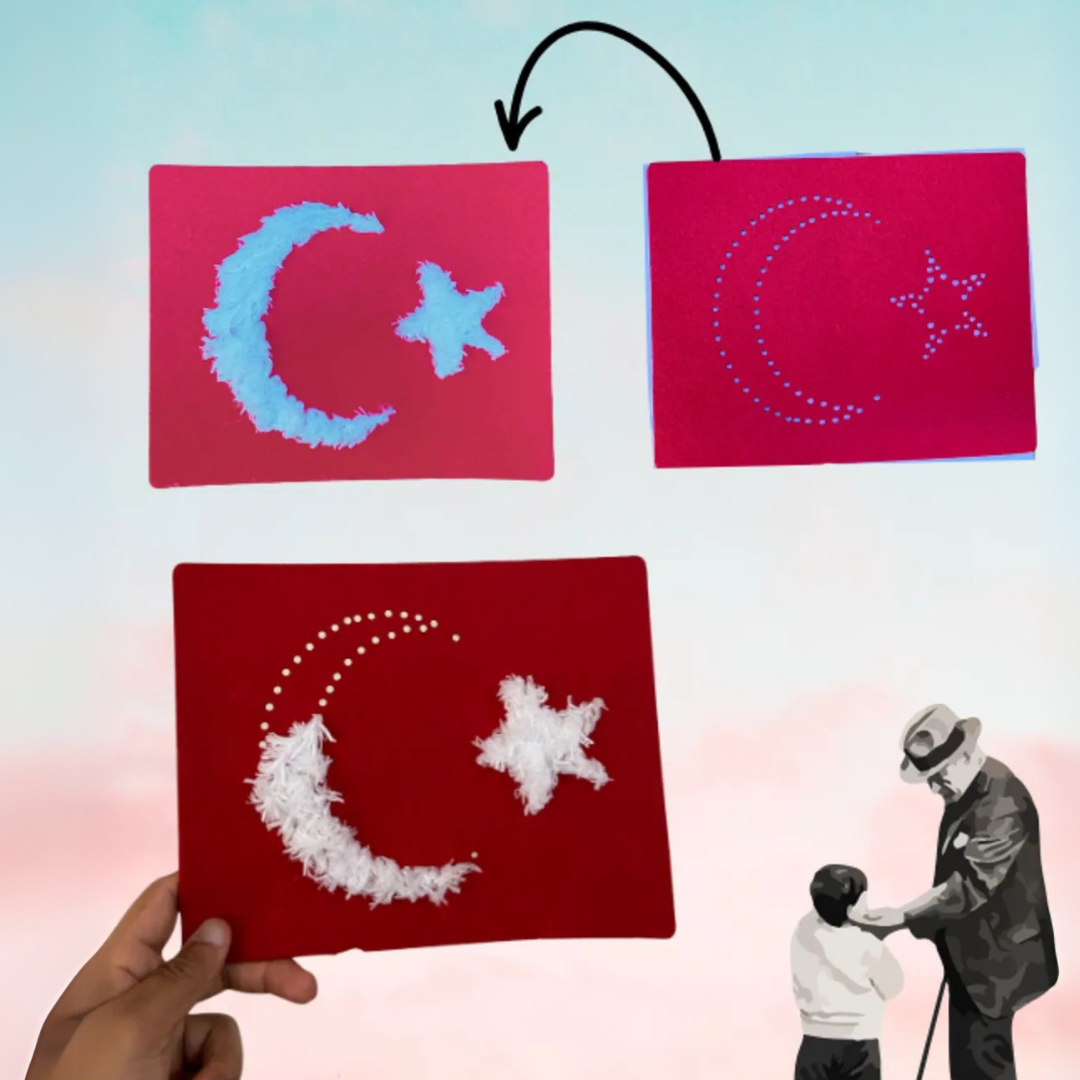 6'lı Türk Bayrağı Örgü Seti Hayal Gücü Geliştirici Oyuncak