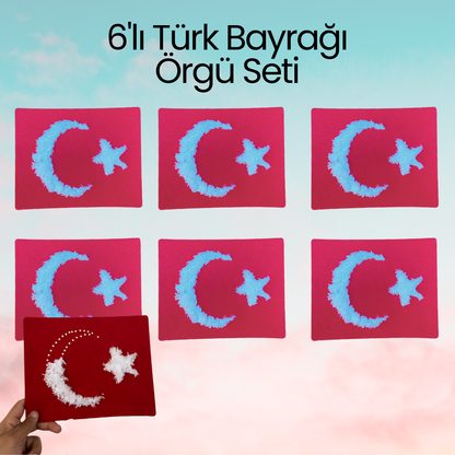 6'lı Türk Bayrağı Örgü Seti Hayal Gücü Geliştirici Oyuncak