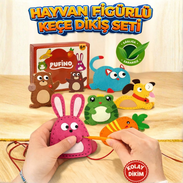 6'lı Hayvanlı Dikiş Nakış Seti