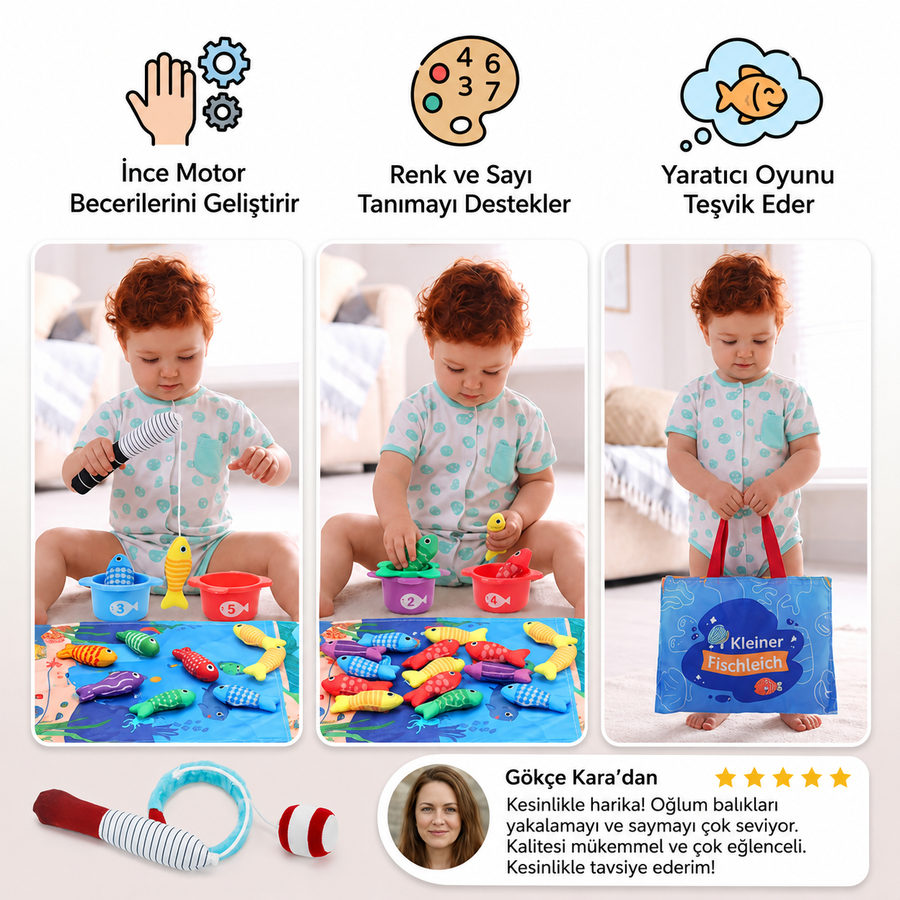 Montessori Peluş Balık Tutma Oyuncağı