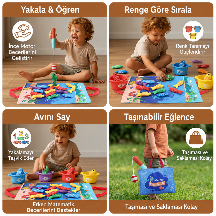 Montessori Peluş Balık Tutma Oyuncağı